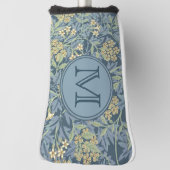 Blue Floral William Morris Custom Initiaal Dames Golfheadcover (Draai 90)