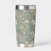 Blue Floral William Morris Elegant Monogram Geïsoleerde Drinkbeker (Achterkant)