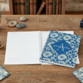 Blue Floral William Morris Elegant Monogram Planner