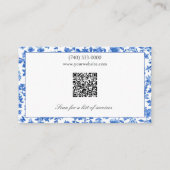 Blue Floral with QR Code Visitekaartje (Achterkant)