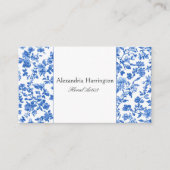 Blue Floral with QR Code Visitekaartje (Voorkant)