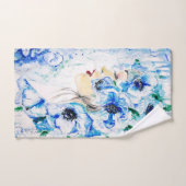 Blue Floral Woman Bath Towel Set Bad Handdoek (Handdoek)