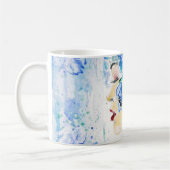 Blue Floral Woman Coffee Mok (Links)