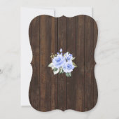 Blue Floral Wood Brunch en Bubbly Vrijgezellenfees Kaart (Achterkant)