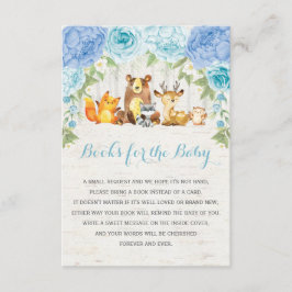 Blue Floral Woodland Forest Dieren Boekaanvraag Informatiekaartje