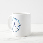 Blue Floral Wreath A Koffiemok (Voorkant links)