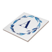 Blue Floral Wreath A Tegeltje (Zijkant)