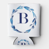 Blue Floral Wreath 'B' Blikjeskoeler (Voorkant)