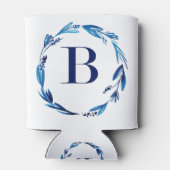 Blue Floral Wreath 'B' Blikjeskoeler (Achterkant)