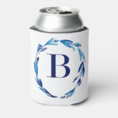 Blue Floral Wreath 'B' Blikjeskoeler (Blikje Achterkant)