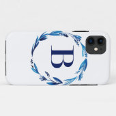 Blue Floral Wreath 'B' Case-Mate iPhone Case (Achterkant (horizontaal))