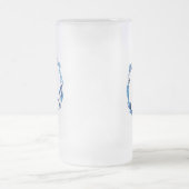 Blue Floral Wreath 'B' Matglas Bierpul (Center)