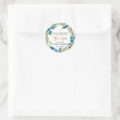 Blue Floral Wreath Baptism Dank je Ronde Sticker (Tas)