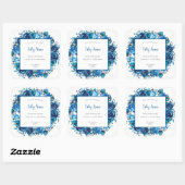 Blue Floral Wreath cadeau boekenplaat sticker (Vel)
