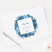 Blue Floral Wreath cadeau boekenplaat sticker (Envelop)