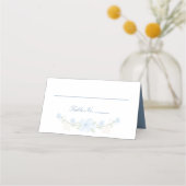 Blue Floral Wreath Place Card Plaatskaartje (Voorkant)