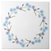 Blue Floral Wreath Tegeltje (Voorkant)