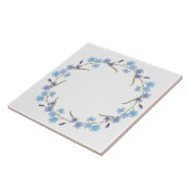 Blue Floral Wreath Tegeltje (Zijkant)