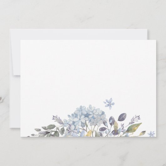 Blue Floral zal je mijn Bloemenmeisje Kaart zijn (Achterkant)