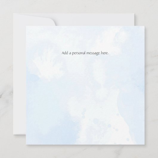 Blue Floral Zebra Verjaardag Kaart (Achterkant)