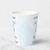 Blue Floral Zebra Verjaardag Papieren Bekers (Rechts)