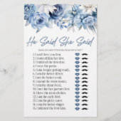 Blue Floral zei dat ze Vrijgezellenfeest spel zei Briefpapier (Voorkant)