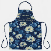 Blue Floral Zen Abstracte Keukenkleding Serenity Schort (Voorkant)