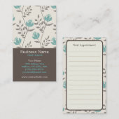 Blue Florals Appointment Visitekaartje Afsprakenkaartje (Voorkant / Achterkant)