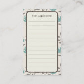 Blue Florals Appointment Visitekaartje Afsprakenkaartje (Achterkant)