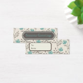 Blue Florals Cadeau Labels, profielkaarten Mini Visitekaartjes (Bureau)