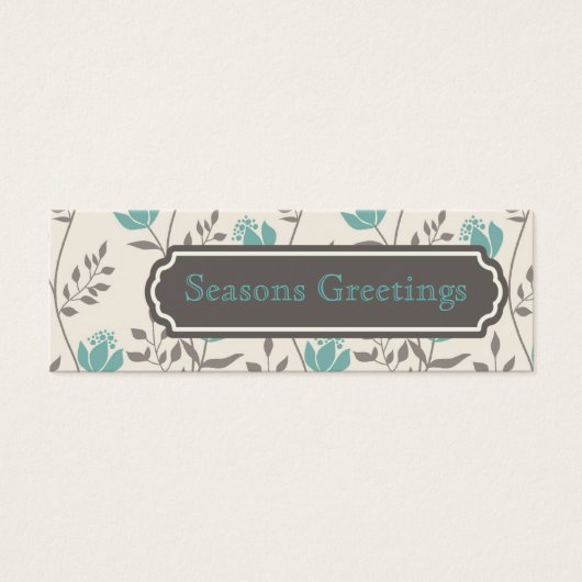 Blue Florals Cadeau Labels, profielkaarten Mini Visitekaartjes (Voorkant)