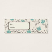 Blue Florals Cadeau Labels, profielkaarten Mini Visitekaartjes (Achterkant)