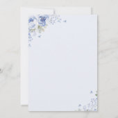 Blue Florals Coffee Bridal Shower Kaart (Achterkant)