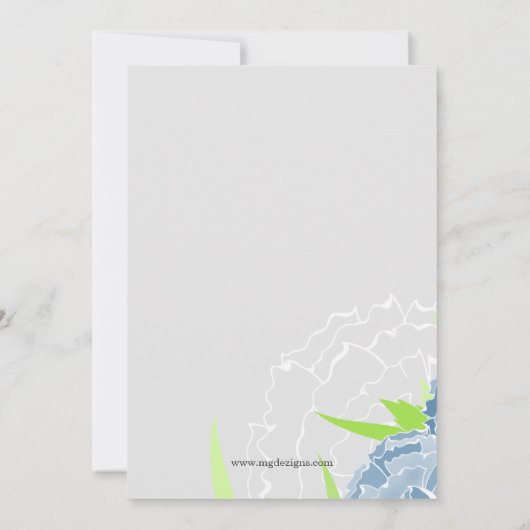 Blue Florals Spring Vrijgezellenfeest Kaart (Achterkant)