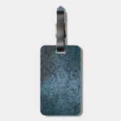 Blue Flourish Bagagelabel (Achterkant verticaal)