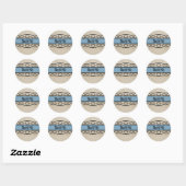 Blue Flourish Border Dank je Stickers (Vel)