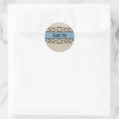Blue Flourish Border Dank je Stickers (Tas)