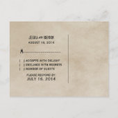 Blue Flourish Border RSVP Briefkaart (Achterkant)