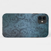 Blue Flourish Case-Mate iPhone Case (Achterkant (horizontaal))