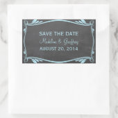 Blue Flourish Chalkboard Save the Date Stickers (Tas)