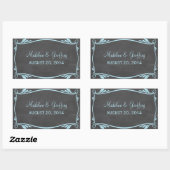 Blue Flourish Chalkboard Wedding Stickers (Vel)