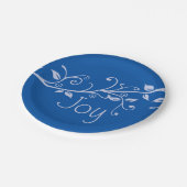Blue Flourish Joy kerstparty Bord (Gekanteld)