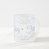 Blue Flourish Peace Joy Love Kerstmis Matglas Koffiemok (Voorkant rechts)