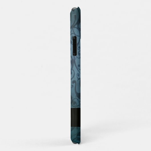 Blue Flourish Personalized Case-Mate iPhone Case (Achterkant/rechts)