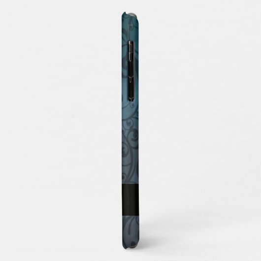 Blue Flourish Personalized Case-Mate iPhone Case (Achterkant/links)