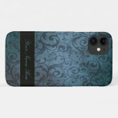 Blue Flourish Personalized Case-Mate iPhone Case (Achterkant (horizontaal))