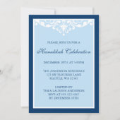 Blue Flourish Scroll Hanukkah Holiday Party Kaart (Voorkant)