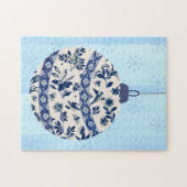 Blue  Flow Blue Christmas Ornament Puzzel (Horizontaal)