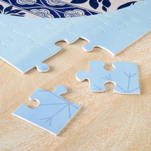 Blue  Flow Blue Christmas Ornament Puzzel Legpuzzel (Zijkant)