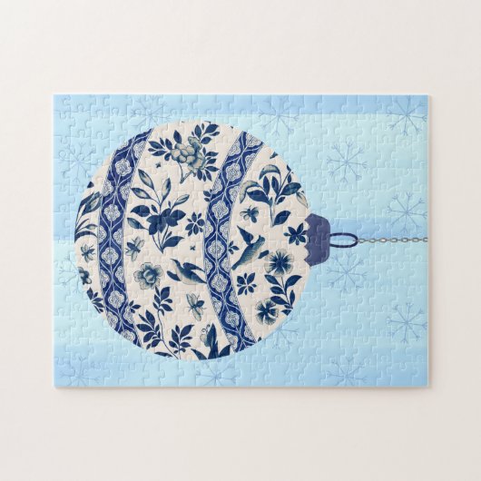 Blue  Flow Blue Christmas Ornament Puzzel Legpuzzel (Horizontaal)